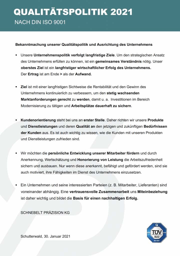 Qualität & Präzision
